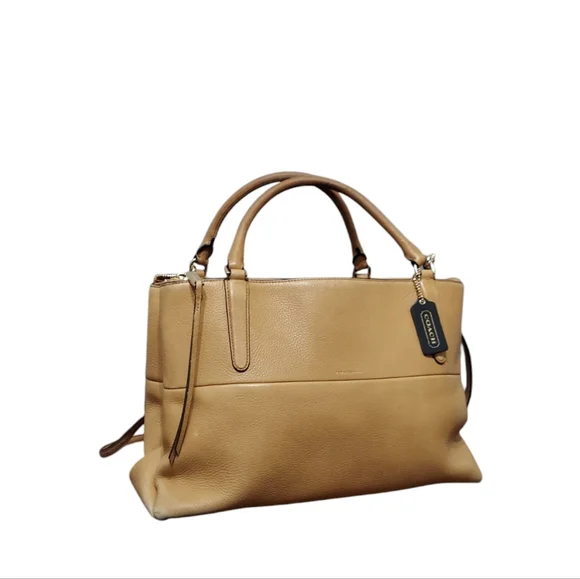 Coach Borough Camel Leather Shoulder Bag No 28160 - Picture 6 of 14